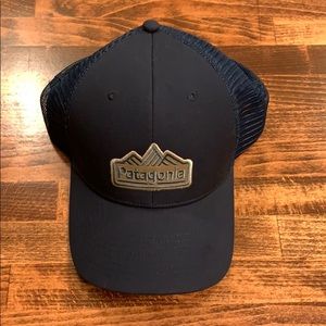 Patagonia Logo Trucker Hat Cap Snap Back - Navy OS